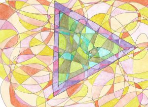 Fraktálna kresba s prvkami sakrálnej geometrie